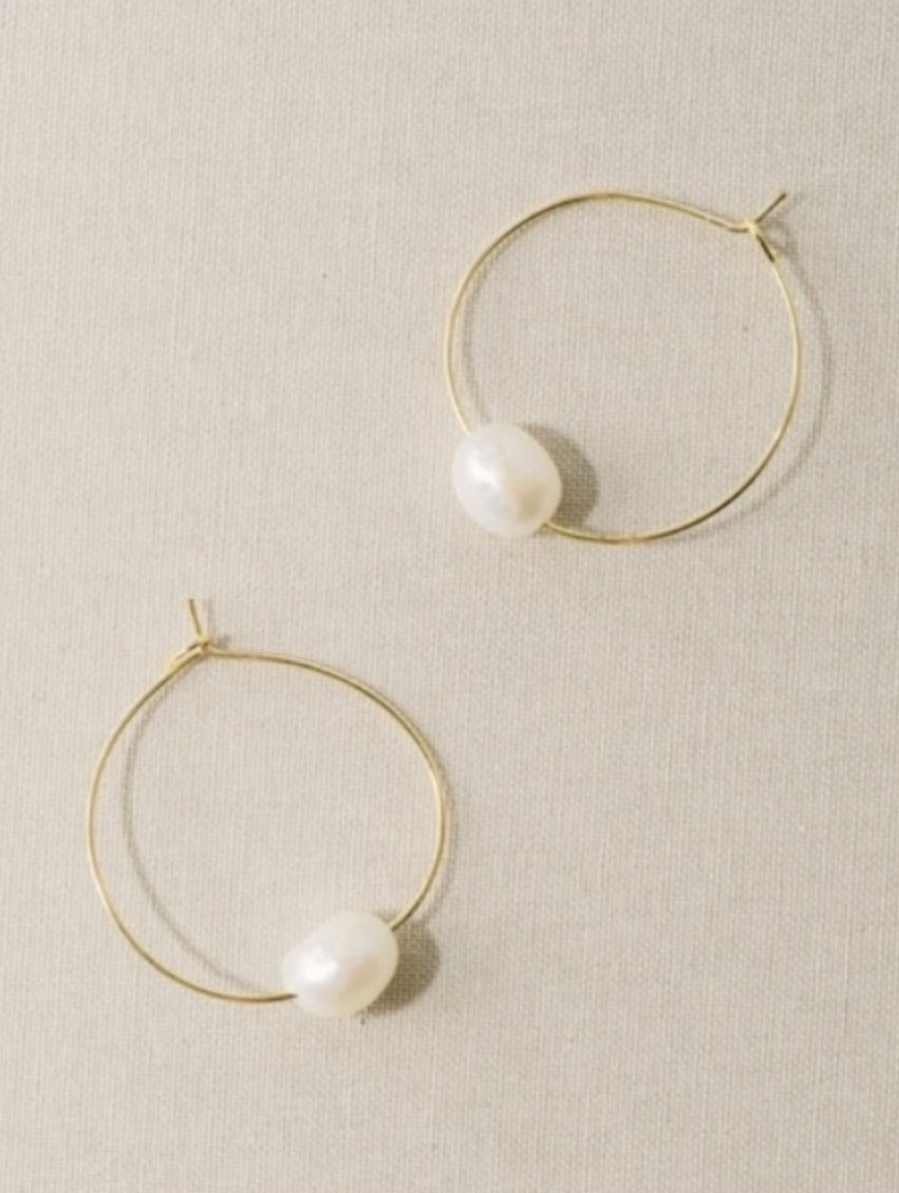Anthropologie Real Pearl Hoop Earrings